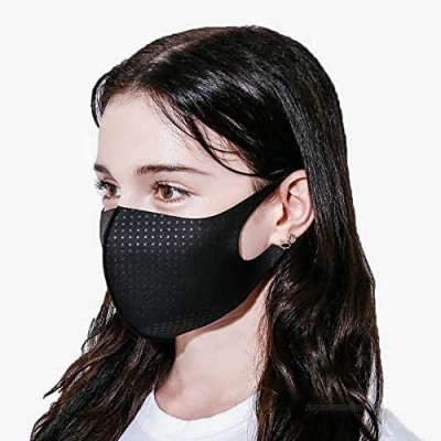 Black Face Mask UPF 50  Summer Time  Unisex  Washable  Reusable  Breathable  UV Sunblock Protective  for Running (Dot)