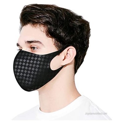 Black Face Mask UPF 50  UV Sunblock Protective  Unisex  Washable  Reusable  Breathable for Running (Square)