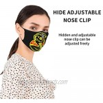 Face Mask Adjustable Face Mask Reusable Bandana Funny Face Mask Black Face Mask for Men Women Kids 2 Pcs