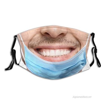 Fake Mouth Cover Funny Realistic Prank Face Mask Fashion Dustproof Scarf Reusable Adjustable Washable Bandana