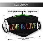LGBTQ Rainbow Pride Face Mask Washable Reusable Bandanas Dustproof Fashion Scarves For Unisex With 2 Pcs Filters