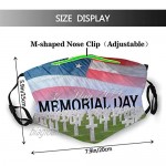 Memorial Day Lest We Forget Azalea Washable & Adjustable Fashion Unisex Face Mask Outdoor Bandana With 2 Pcs Filters