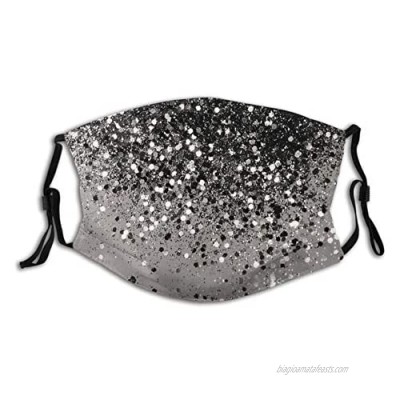 MOMEPE Sequins Reusable Face Mask Scarf Washable face|Mouth Cover With 2 Filters  for Adult Women Men & Teens
