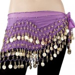 REINDEAR Wholesale Vogue Style Chiffon Dangling Gold Coins Belly Dance Hip Scarf