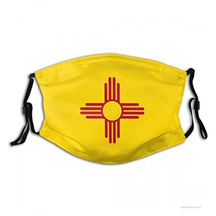 State Flag New Mexico Nm Adjustable Reusable Cloth Face Mask Washable Fabric Mask Bandanas Balaclava With 2 Filter