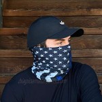 Controller Gear Neck Gaiter Face Mask Scarf Made in the USA. Sun & Dust Protection Sport Bandanas for Fishing Hiking Cycling Motorcycling - Blue Stripe Flag - Not Machine Specific