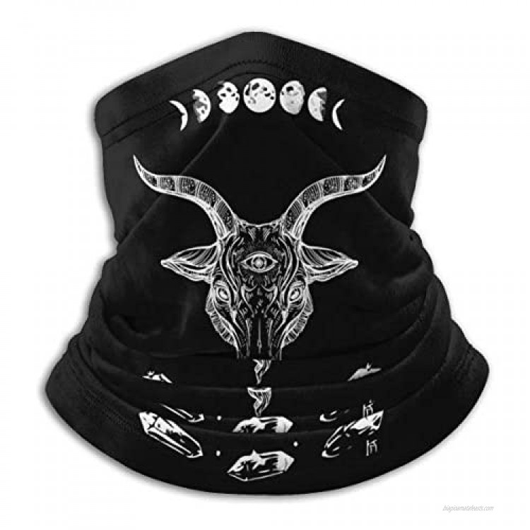 Gothic Goth Evil Moon Witch Face Mask for Men Women Neck Gaiter Bandana Black