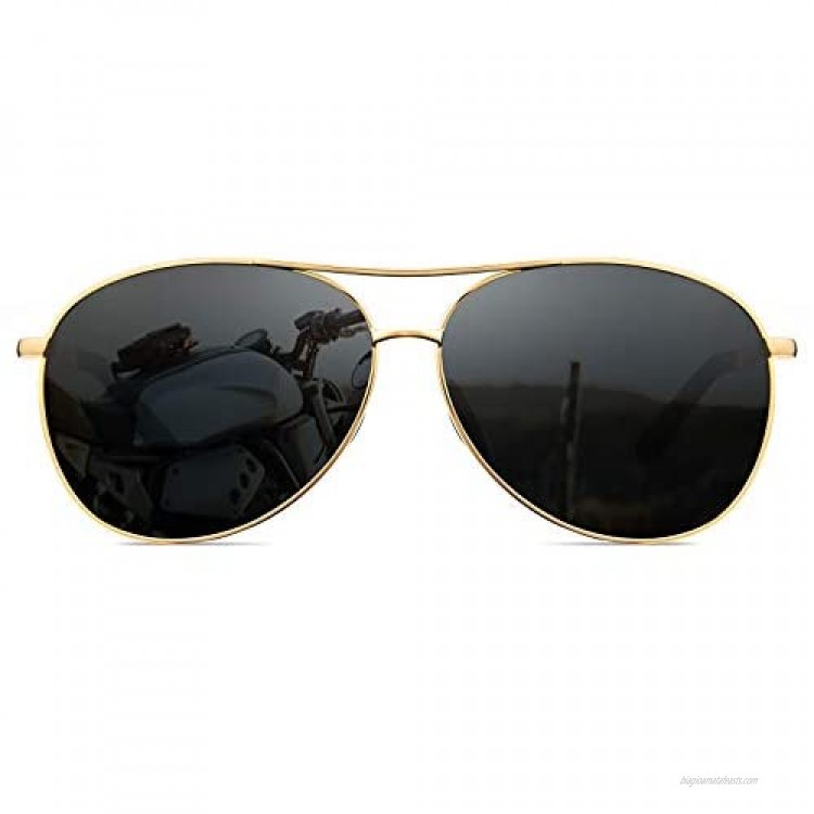 Cyxus Polarized Aviator Sunglasses for Men Classic Mirrored Lens UV Protection