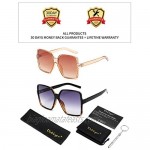 Dollger Oversized Square Sunglasses for Women Big Large Wide Fashion Shades for Men 100% UV Protection Unisex