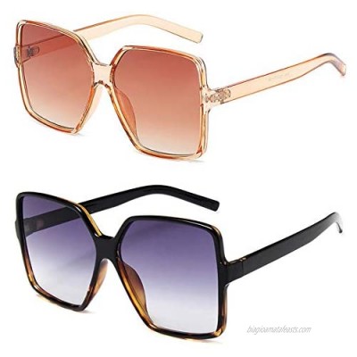 Dollger Oversized Square Sunglasses for Women Big Large Wide Fashion Shades for Men 100% UV Protection Unisex