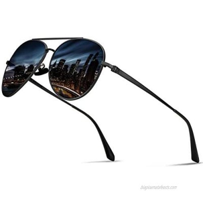 Guztag Classic Aviator Polarized Sunglasses For Men UV400 Protection Mirror Lens Stainless Steel G8259