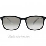 Prada PS 01TS DG02B0 Black Rubber Plastic Rectangle Sunglasses Silver Mirror Lens