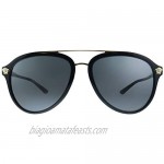 Versace VE 4341 GB1/87 Black Plastic Pilot Sunglasses Grey Lens