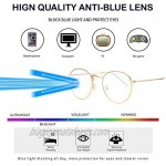 Blue Light Blocking Glasses for Women Men Retro Round Clear Lens Eyeglasses