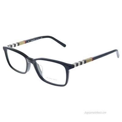 Burberry Alternate Fit BE 2199F 3001 Black Plastic Rectangle Eyeglasses 55mm