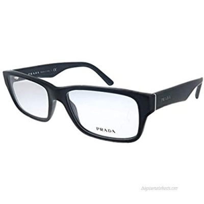 Prada Heritage PR 16MV 1BO1O1 Matte Black Plastic Rectangle Eyeglasses 55mm