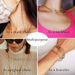 17 MILE 6 PCS Face Mask Chain Holder Glasses/Eyeglass Chain Lanyard for Women Gold/Silver Plated Hanging Chain Link Necklace Set Anti-Lost Around Neck Sunglasses Chain