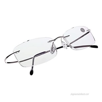Amrka Rectangular Glasses  Ultralight Titanium Rimless Spectacles Eyeglass Frames Eyewear