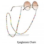 DENGGUANG Mask Lanyard Strap Set Sunglasses Holder Eyeglass Hanging Chains Retainer Long Beaded Necklace Detachable for Women Girls