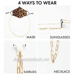 Gold Mask Chain | Eyeglass Chain | Magnetic Strap for Earbuds | Paper Clip Chain Necklace | 4-in-1 Design (Large Paper Clip)