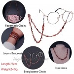 KAI Top Eyeglass Chain Strap Holder Cord Sunglass Chain Fashion Chip Beaded Eyewear Retainer Lanyard for Women Girls Men