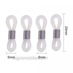 NBEADS 200Pcs Eyeglass Holders Glasses Rubber Loop Ends with Iron Findings Platinum 20x5mm