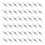 NBEADS 200Pcs Eyeglass Holders Glasses Rubber Loop Ends with Iron Findings Platinum 20x5mm