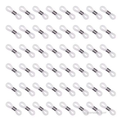 NBEADS 200Pcs Eyeglass Holders  Glasses Rubber Loop Ends  with Iron Findings  Platinum  20x5mm