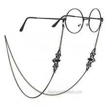 Pinksee Women Men Glasses Chain Black Bat Eyeglass Strap Holder Eyewear Retainer