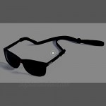 Shinkoda Sports Eyeglasses Holder Strap Adjustable Glasses Lanyard Elastic Rope Eyewear Retainer for Men Pack of 2 Black & Gray