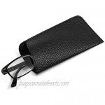 Eyeglass Pouch in Faux Pebble Leather (Black 2 Pack)