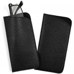Eyeglass Pouch in Faux Pebble Leather (Black 2 Pack)