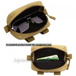 Eyeglasses Hard Case Anti-Shock Molle System Zipper Sunglasses Pouch Sunglasses Bag Cases Eye Glasses Box Holder with Clip