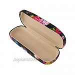 Floral Hard Shell Eyeglass Case Holder with Matching Microfiber Cleaning Cloth