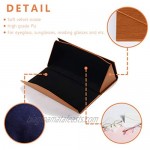 Glasses Case 3 Pack Eyeglasses Case Hard Shell For Men PU Folding Glasses Sunglasses Case Portable With Glass Clean Cloth
