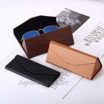 Glasses Case 3 Pack Eyeglasses Case Hard Shell For Men PU Folding Glasses Sunglasses Case Portable With Glass Clean Cloth