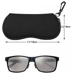 Hifot Soft Eyeglasses Case 2 Pack Neoprene Porteble Travel Slip in Eyeglasses Bag Sunglasses Pouch Holder with Clip