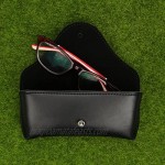 Portable Leather Glasses Case Durable Soft Sunglasses Pouch Slim Case for Women Men Horizontal Eyeglass Case