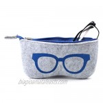Soleebee 4 Pack Portable Eyeglasses Bag Case Soft Felt Zipper Glasses Purse Bag Makeup Storage Pouch