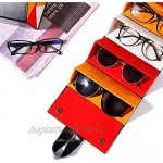 Travel Sunglasses Organizer 5 Slots Foldable PU Leather Eyeglasses Storage Case Multiple Hanging Eyewear Holder Display for Women Men