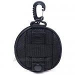 Coin Purchase Keychain Professional Molle Pouch Accessories for Men Small Round Coin Holder Pouch as Wallet Change Purse EDC Pouches. (Black)