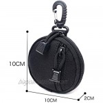 Coin Purchase Keychain Professional Molle Pouch Accessories for Men Small Round Coin Holder Pouch as Wallet Change Purse EDC Pouches. (Black)