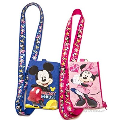 Disney Set of 2 Mickey and Minnie Mouse Lanyards with Detachable Coin Purse by n/a