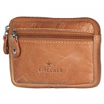 Finelaer Men Leather Coin Purse Pouch Wallet with Key Ring