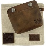 Hide & Drink Leather Double Snap Pouch Coin Purse Cash & Card Holder Cable Organizer Makeup Handmade Includes 101 Year Warranty (Bourbon Brown)