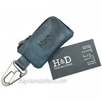 Hide & Drink Rustic Leather Car Key Holder Headphone & Charging Cables Memory Cards Flash Drives Lighters Cash Zipper Case with Clasp Handmade Includes 101 Year Warranty :: Slate Blue
