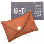 Hide & Drink Rustic Leather Envelope Shaped Coin Case Secret Bag Miniature World Handmade Includes 101 Year Warranty :: Single Malt Mahogany