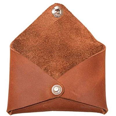 Hide & Drink  Rustic Leather Envelope Shaped Coin Case  Secret Bag Miniature World  Handmade Includes 101 Year Warranty :: Single Malt Mahogany