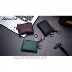 imeetu Men's Leather Coin Purse Wallet Mini Dual Keyrings Change Pouch Card Holder