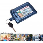 KAMO Zip ID Case Slim Coin Purse Wallet Change Pouch with Key Ring Mini Change Wallet Keychain Purse
